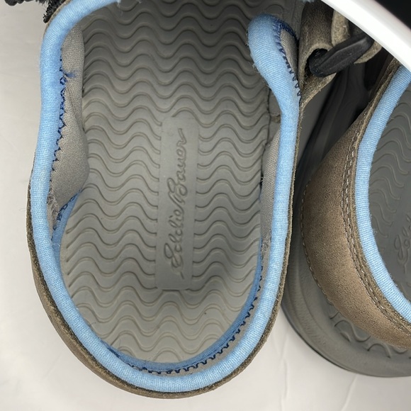Eddie Bauer Velcro  dark grey with light blue sandals women’s size 10 - Picture 4 of 13